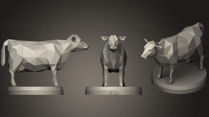Animal figurines (Poly Cow, STKJ_1299) 3D models for cnc